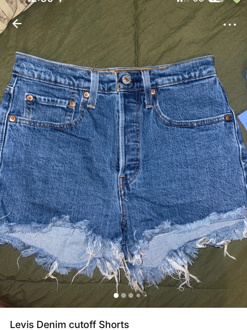Levi's Raw-Hem Denim Cutoff Shorts - Blue